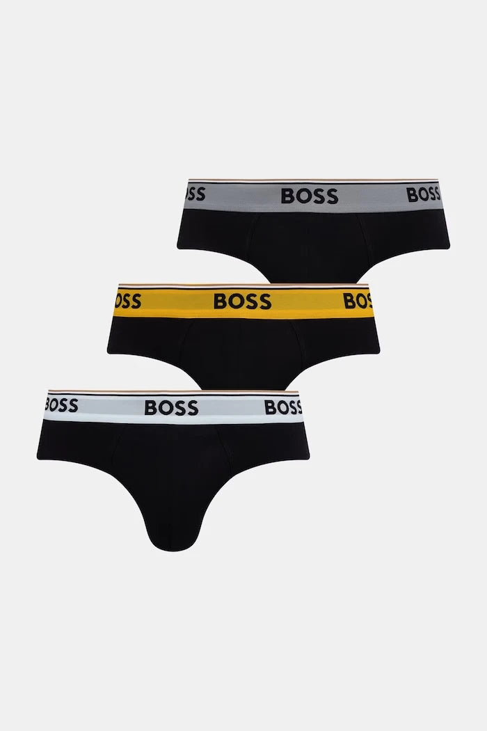 BOSS erkek pamuklu elastan slip brief 3'lü
