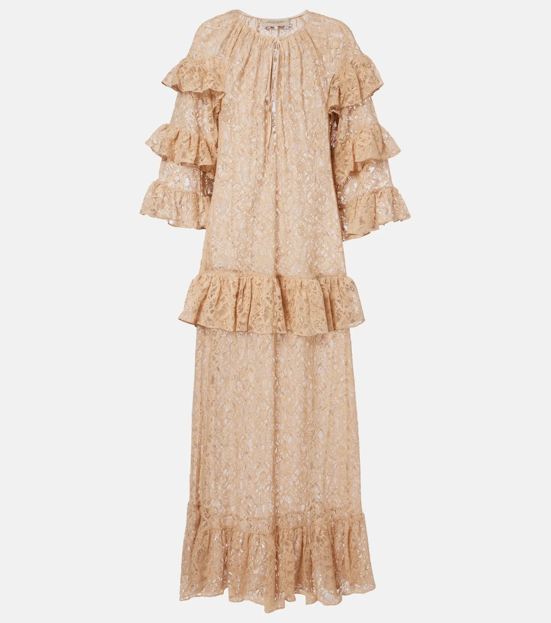 Adriana Degreas - Ruffled lace maxi dress