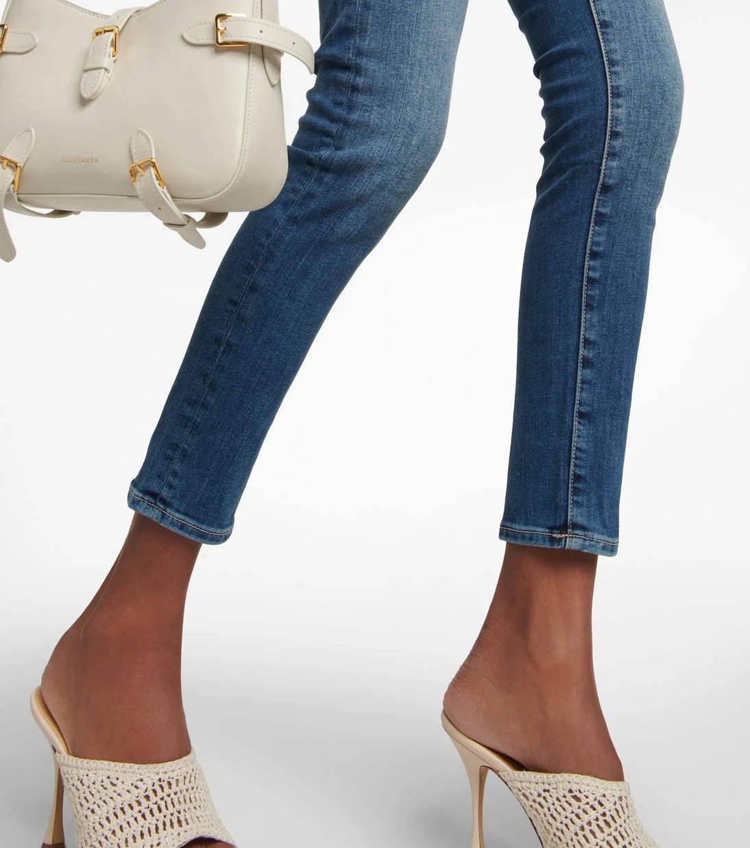 AG Jeans - بنطلون جينز سكيني مبيّض