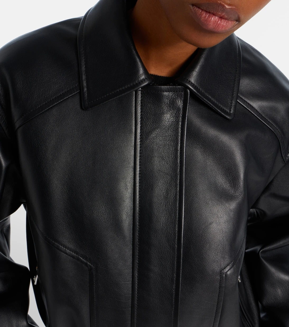 Versace - Leather blouson jacket