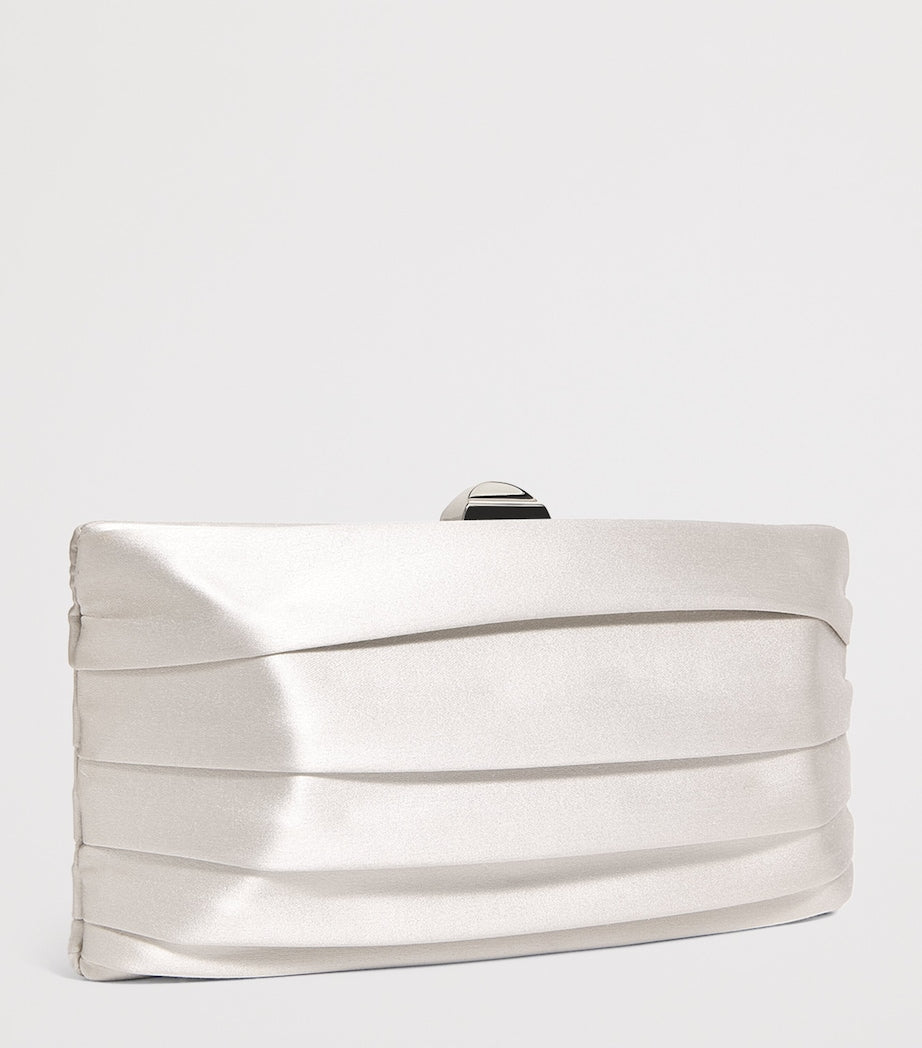 Satin Plissé Clutch Bag