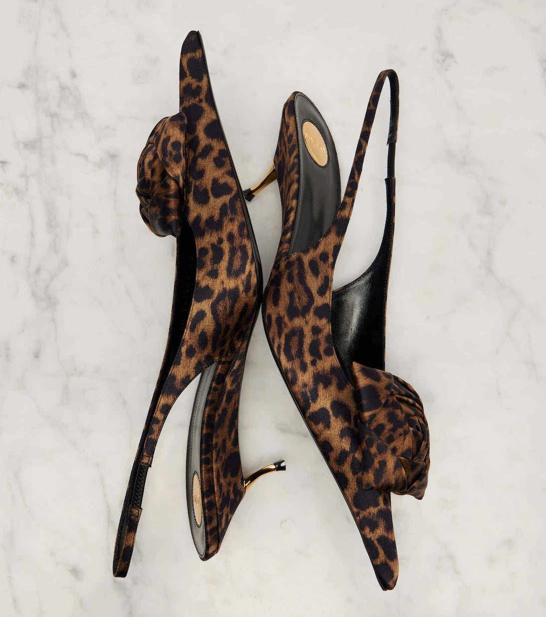 Saint Laurent - Dakota 50 leopard-print slingback pumps