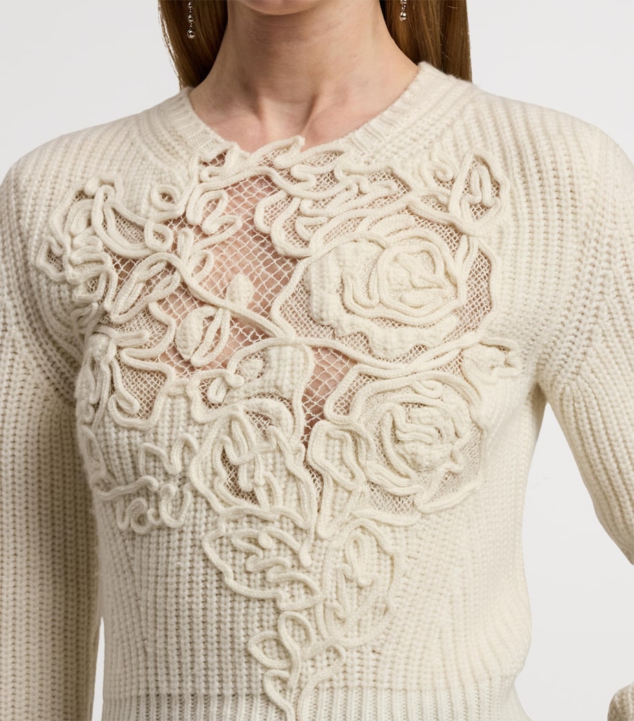 Cashmere Floral Sweater CREAM