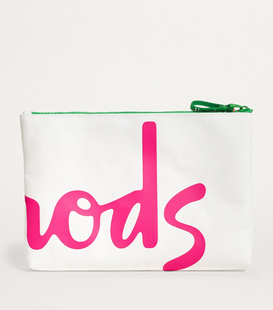 Ivory Medium Cotton Logo Pouch