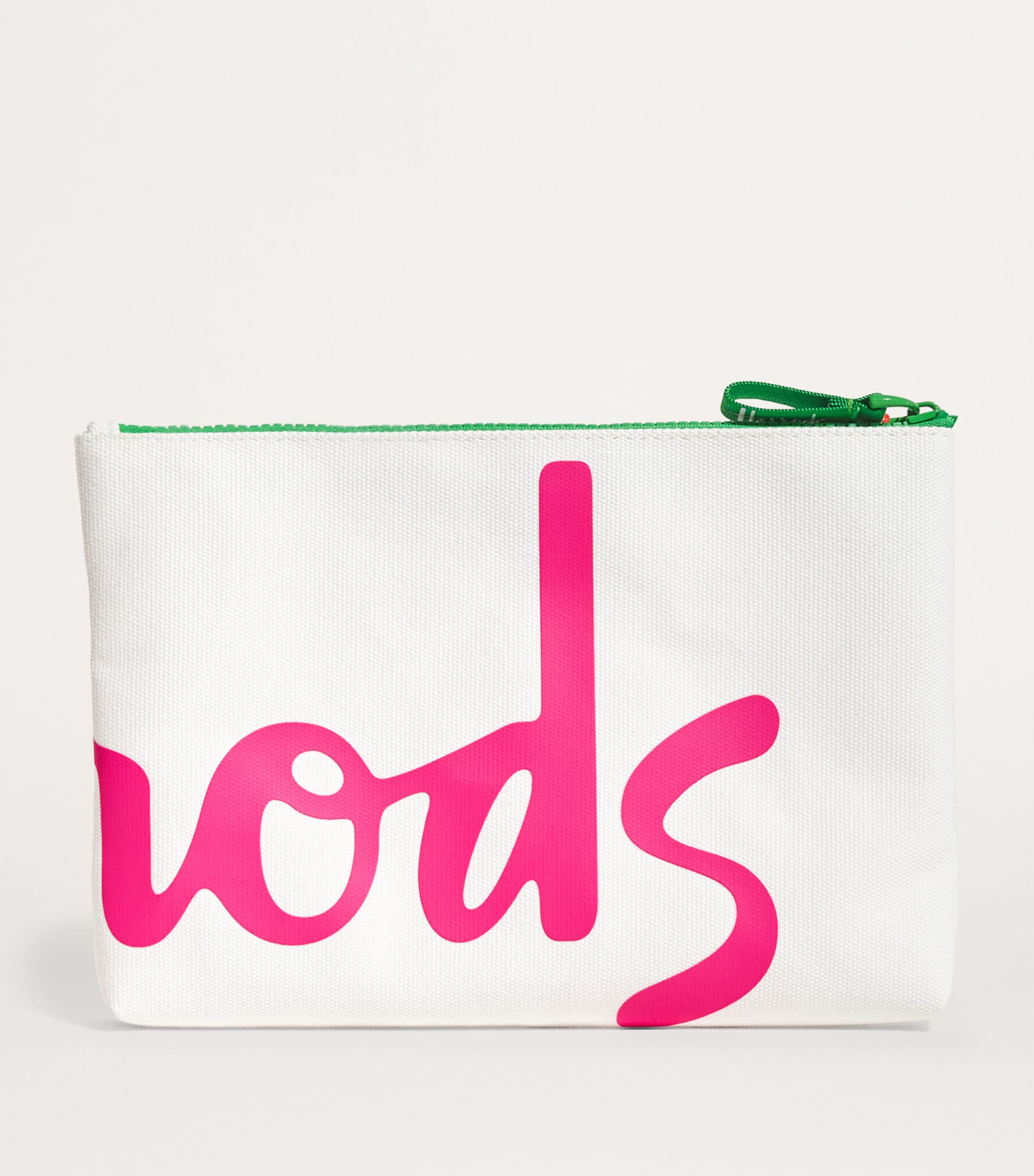 Ivory Medium Cotton Logo Pouch