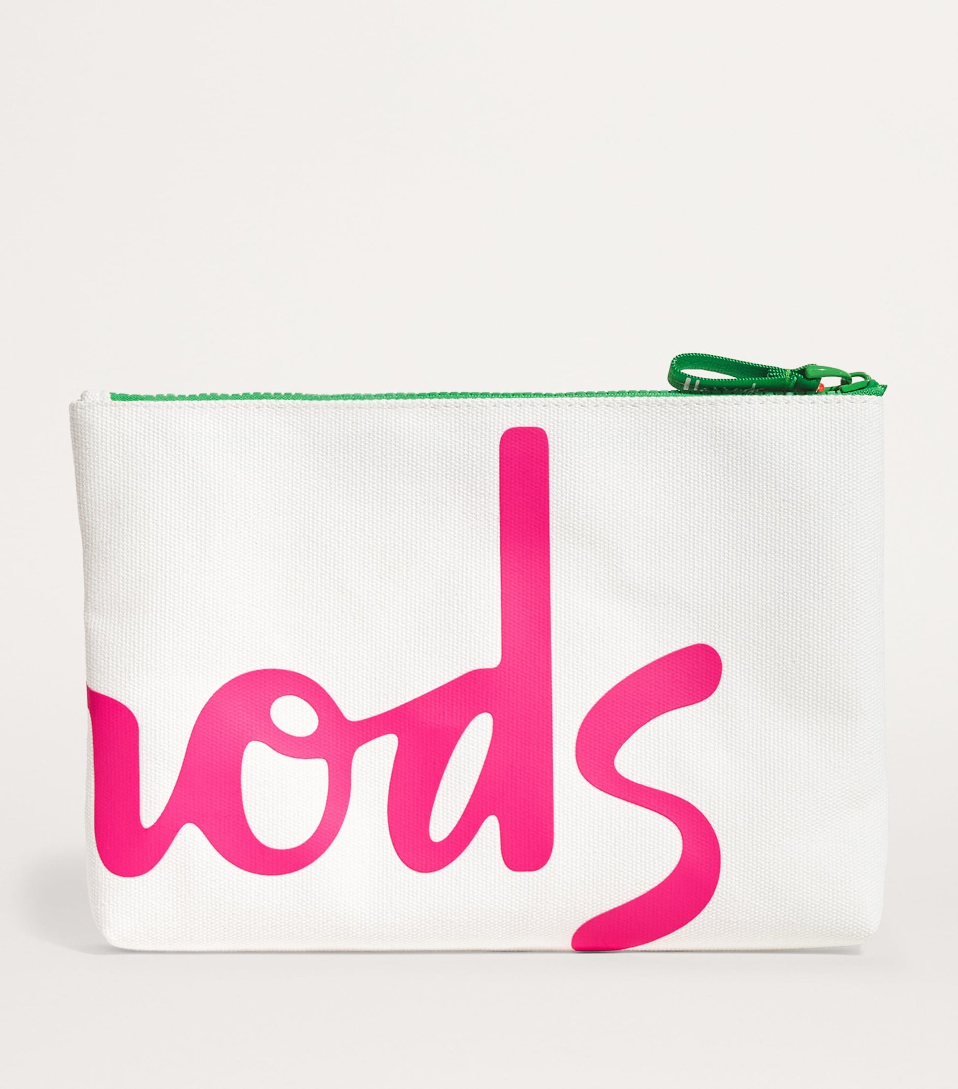 Ivory Medium Cotton Logo Pouch