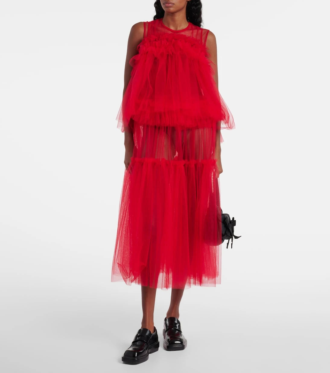 Noir Kei Ninomiya - Sheer tulle maxi dress