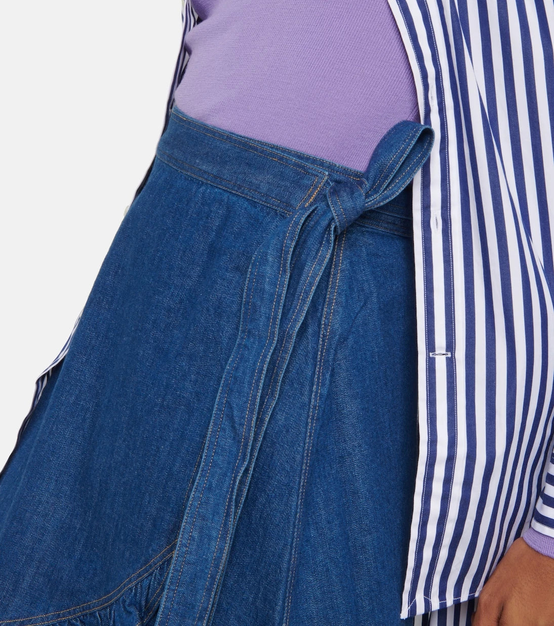 Polo Ralph Lauren - Ruffled cotton chambray wrap skirt