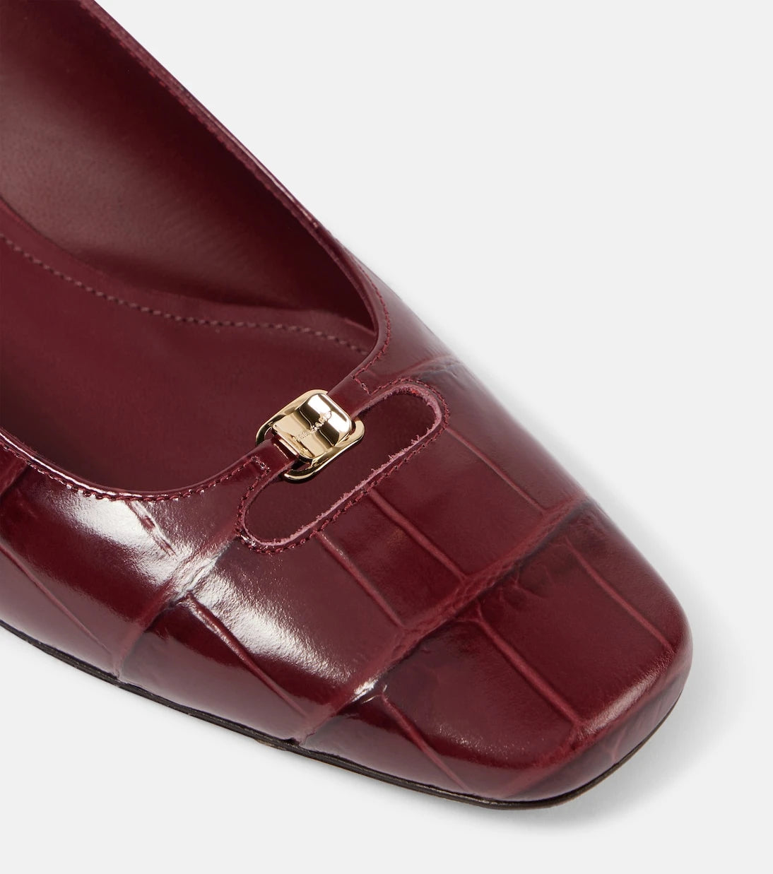 Ferragamo - Croc-effect leather slingback pumps