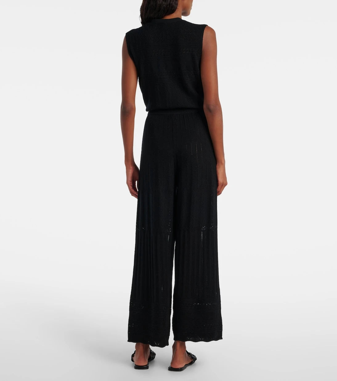 Eres - Alliage pointelle wool and cashmere wide-leg pants