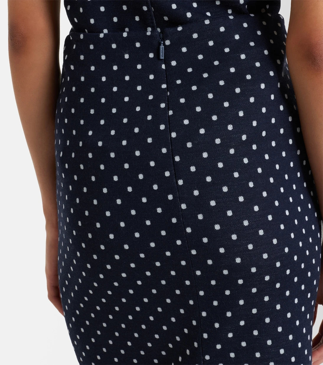 Max Mara - Polka-dot jersey midi skirt