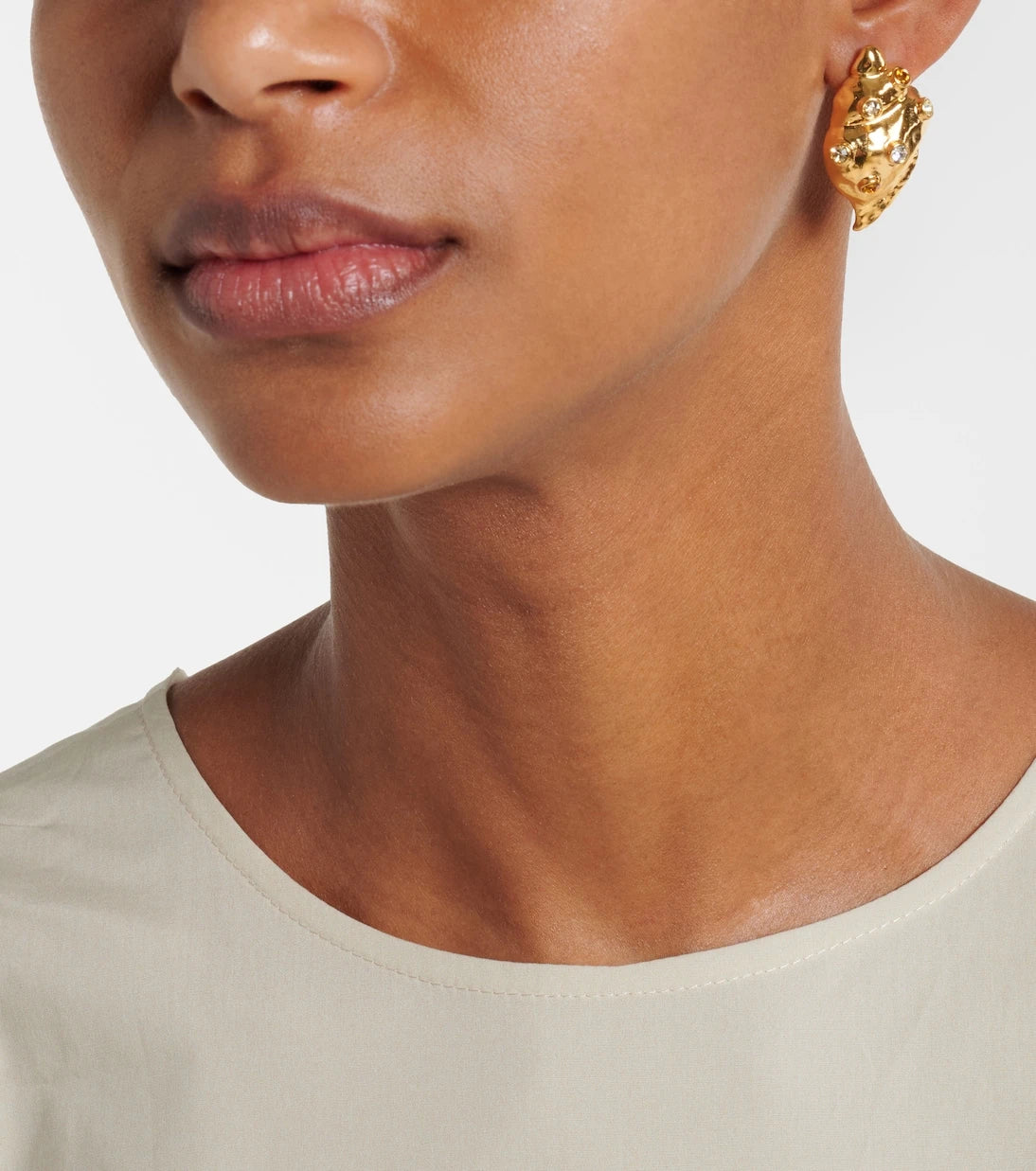 Oscar de la Renta - Seashell crystal-embellished earrings