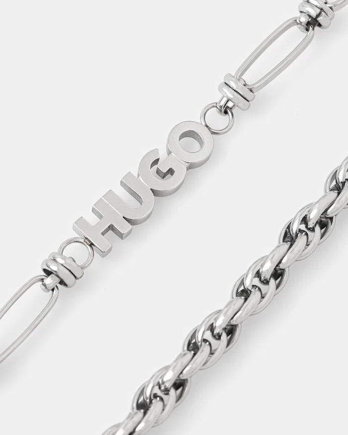 HUGO erkek paslanmaz çelik kolye E-MIXCHAIN-NEC