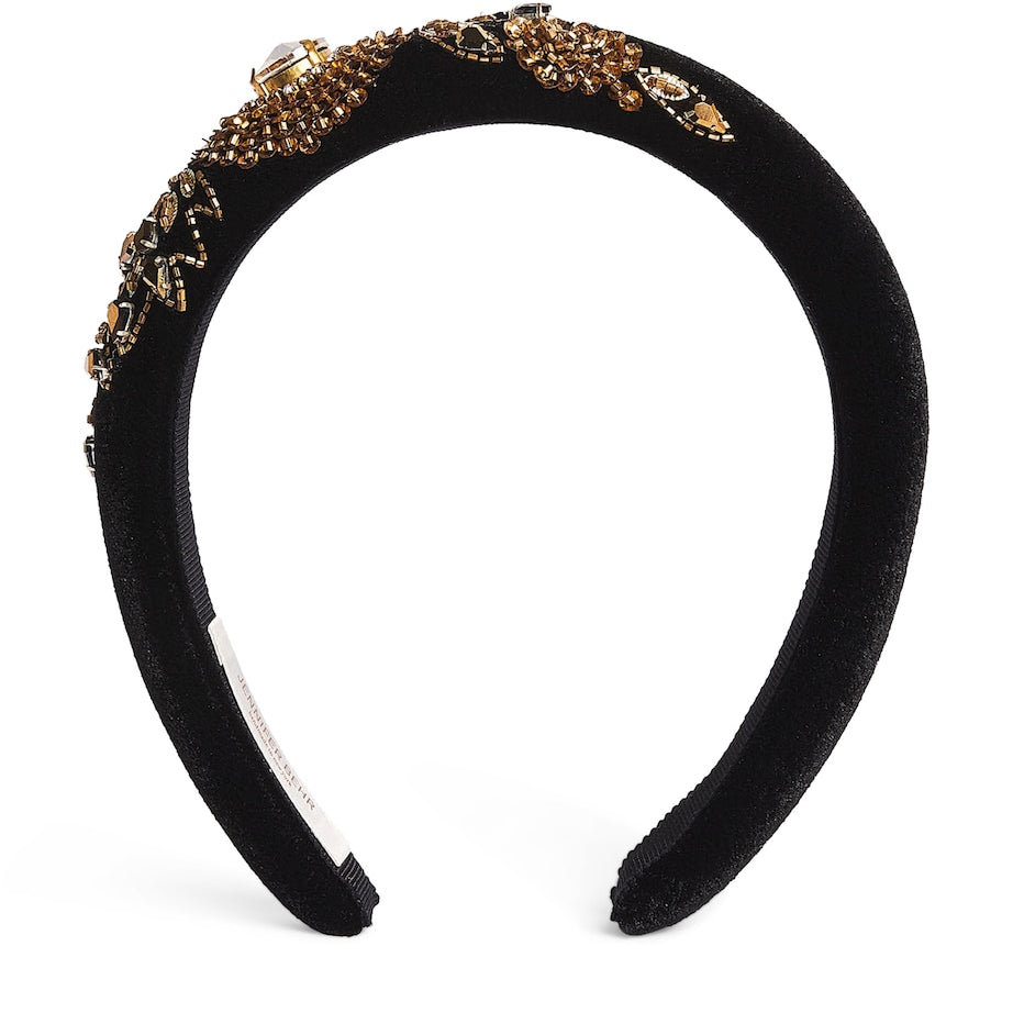 Jennifer Behr Gold Embellished Stenaya Headband