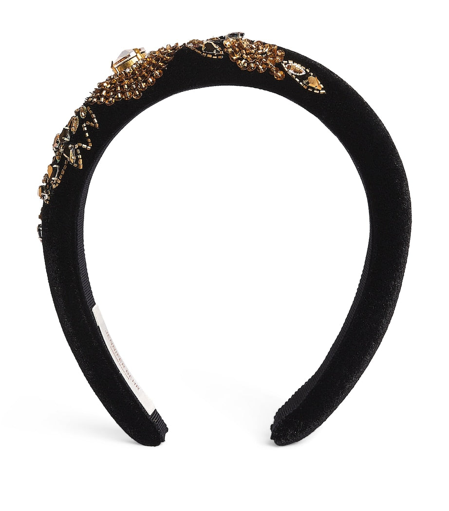 Jennifer Behr Gold Embellished Stenaya Headband