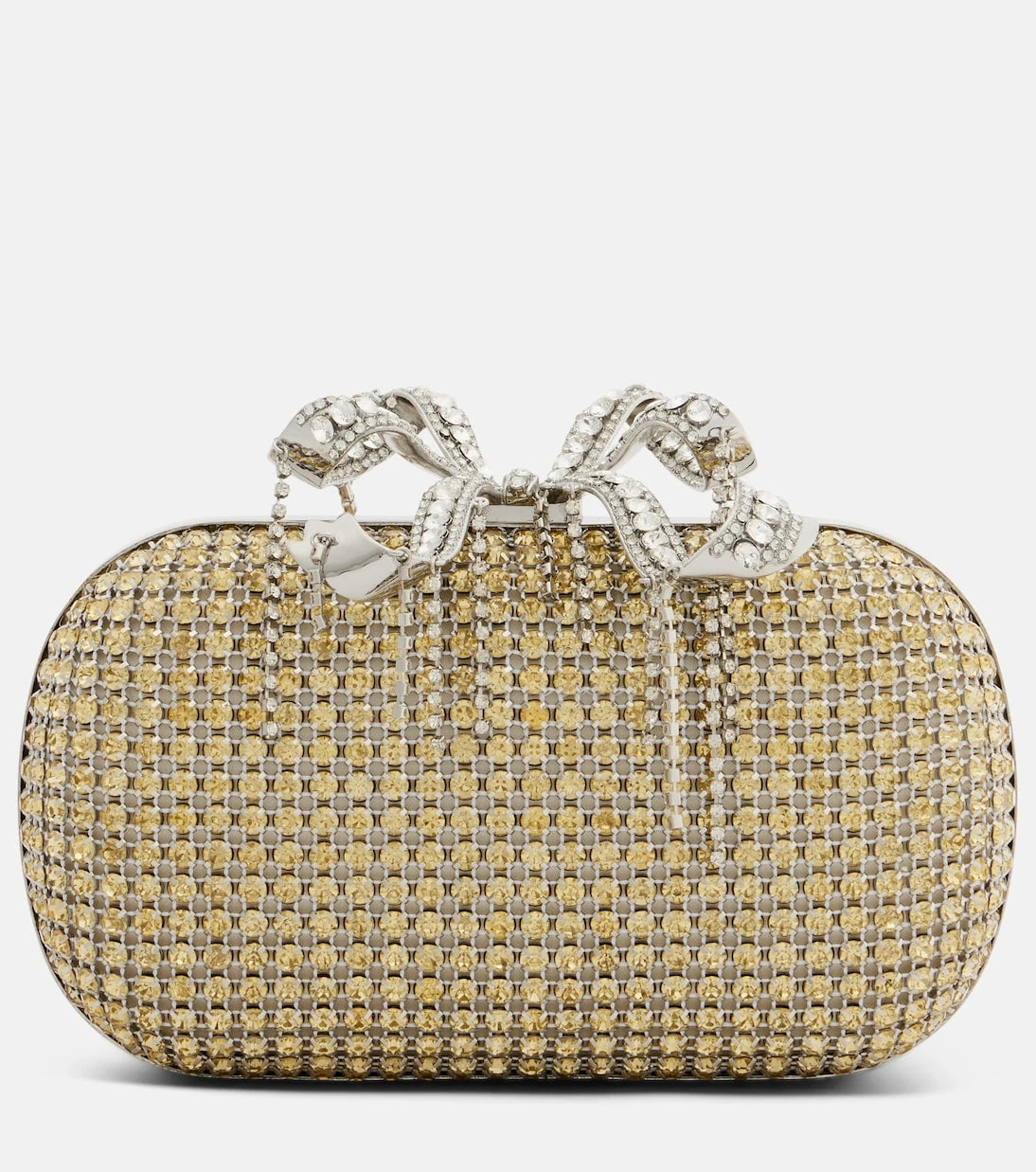 Self-Portrait - Crystal-embellished box clutch