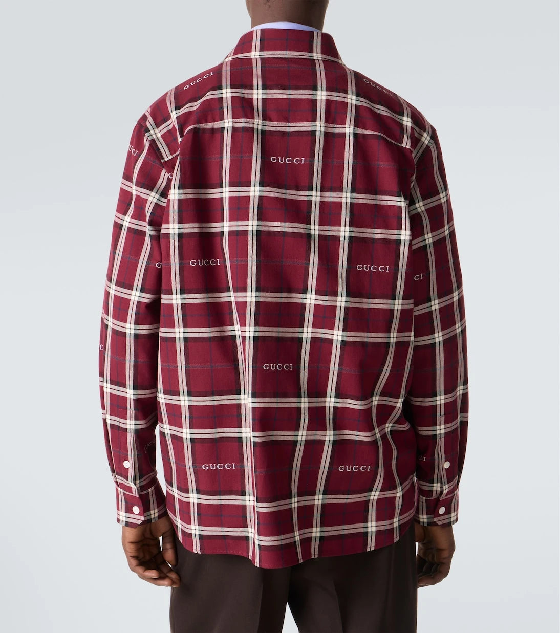 Gucci - Gucci Script plaid cotton jacquard shirt