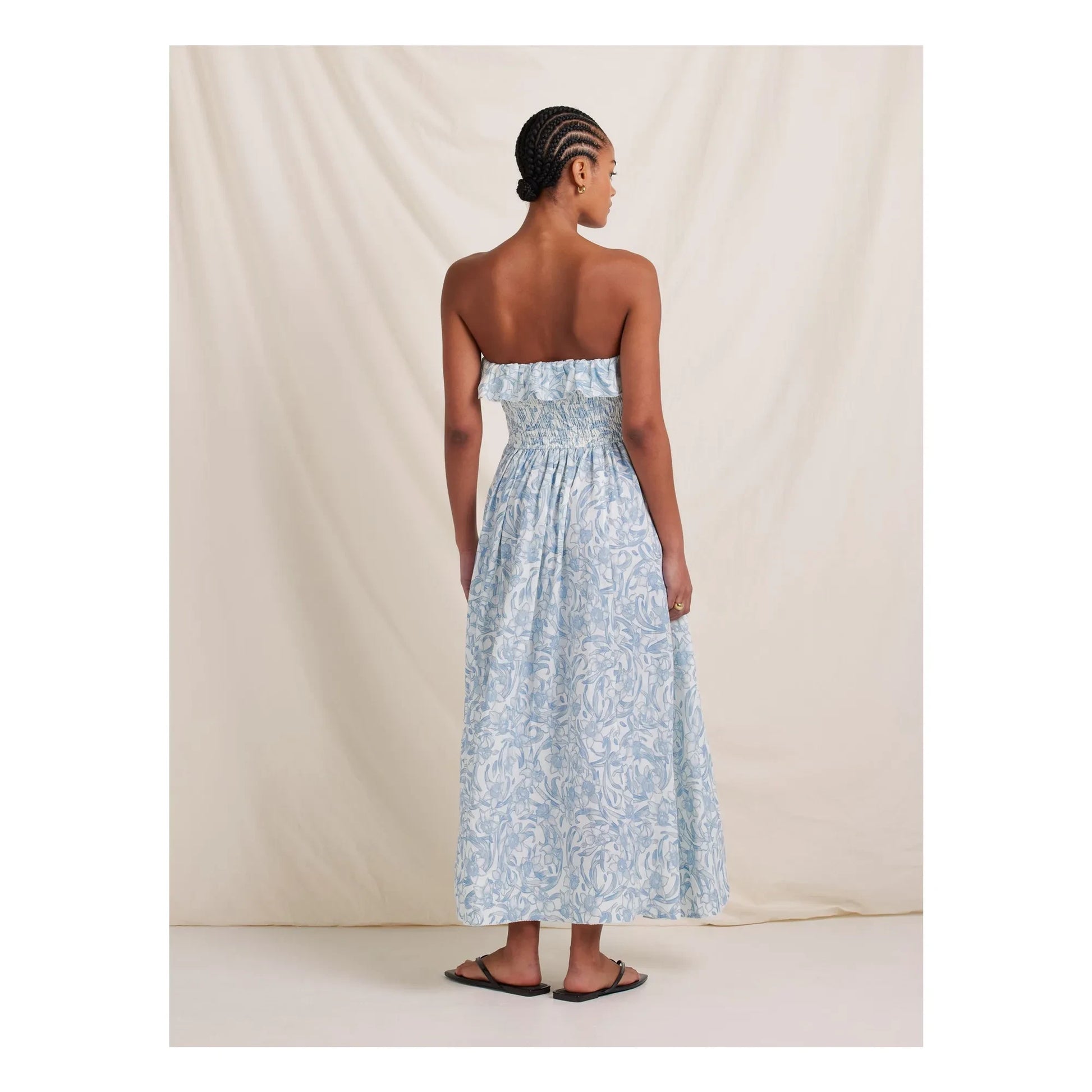 Peony - Daffodil Linen Dress | Blue