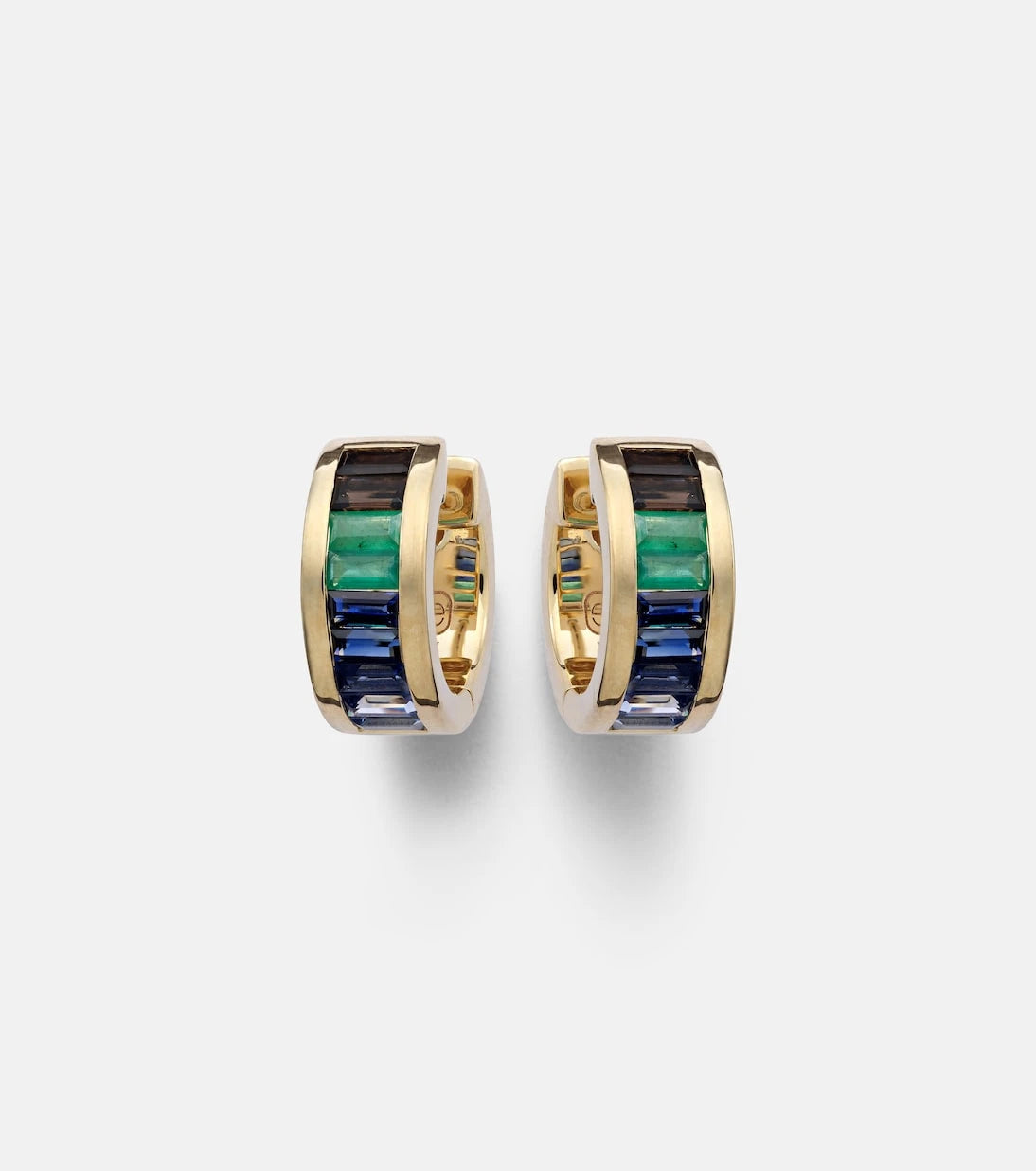 Sydney Evan - 14kt gold hoop earrings with gemstones