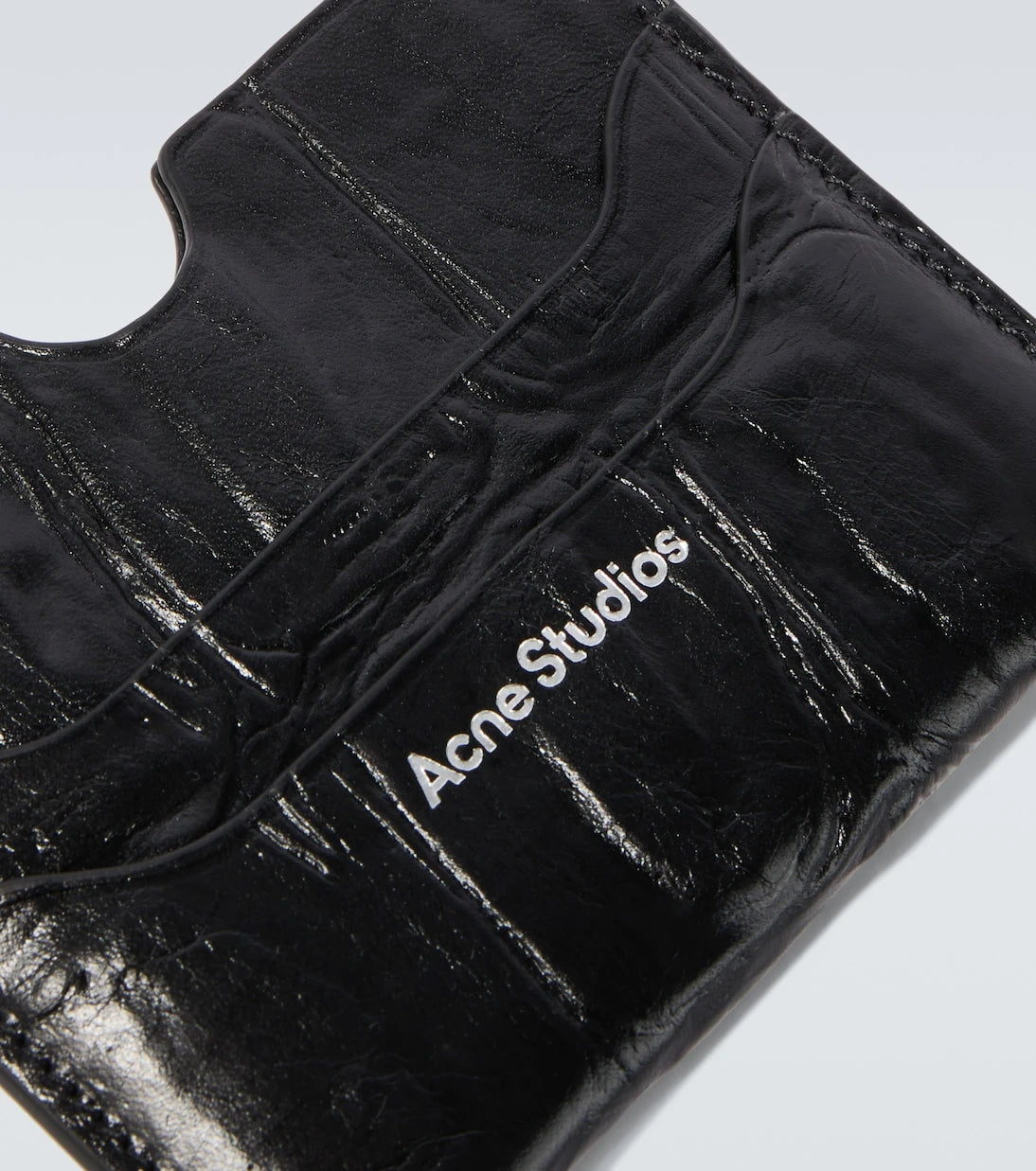 Acne Studios - Croc-effect leather card holder