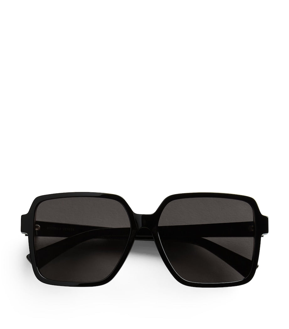 Bottega Veneta Black Rectangular Sunglasses