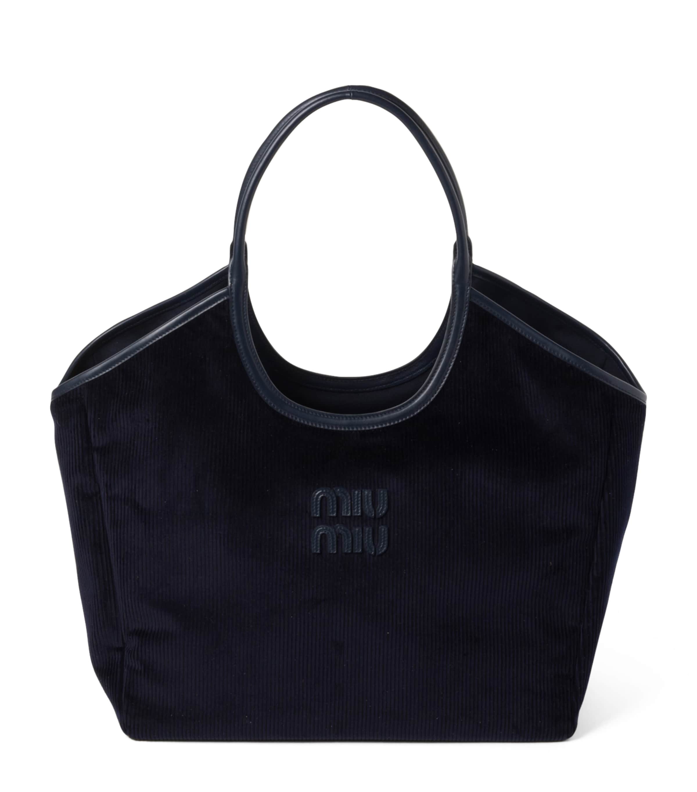 Miu Miu Blue Large Corduroy Ivy Tote Bag