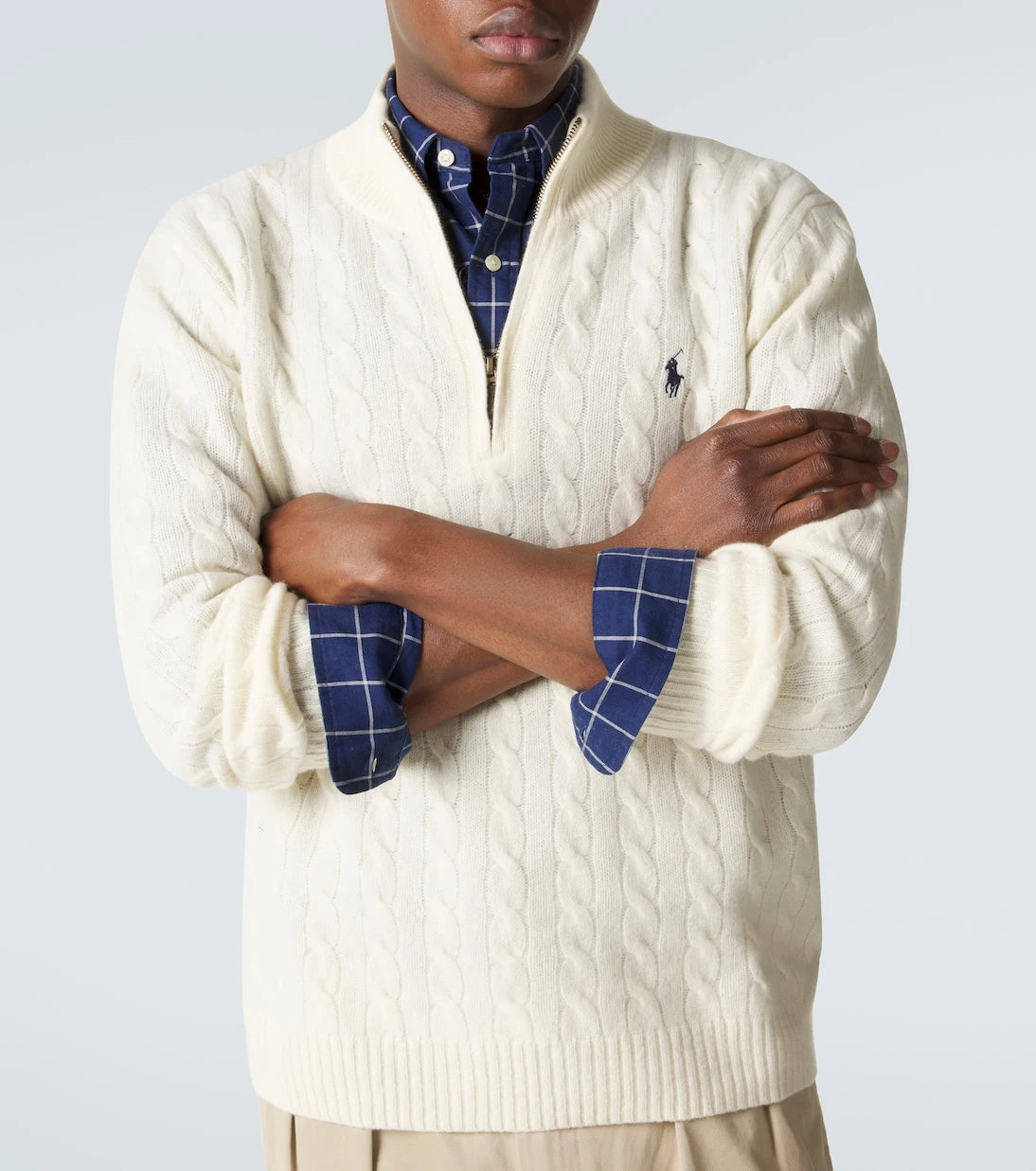Polo Ralph Lauren - سترة صوف وكشمير محبوكة بنمط الكابل