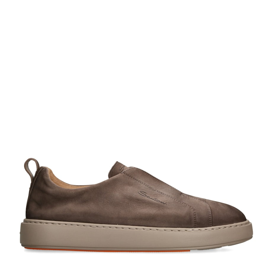 Santoni Beige Leather Clean Icon Victory Sneakers