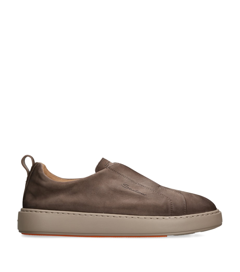 Santoni Beige Leather Clean Icon Victory Sneakers