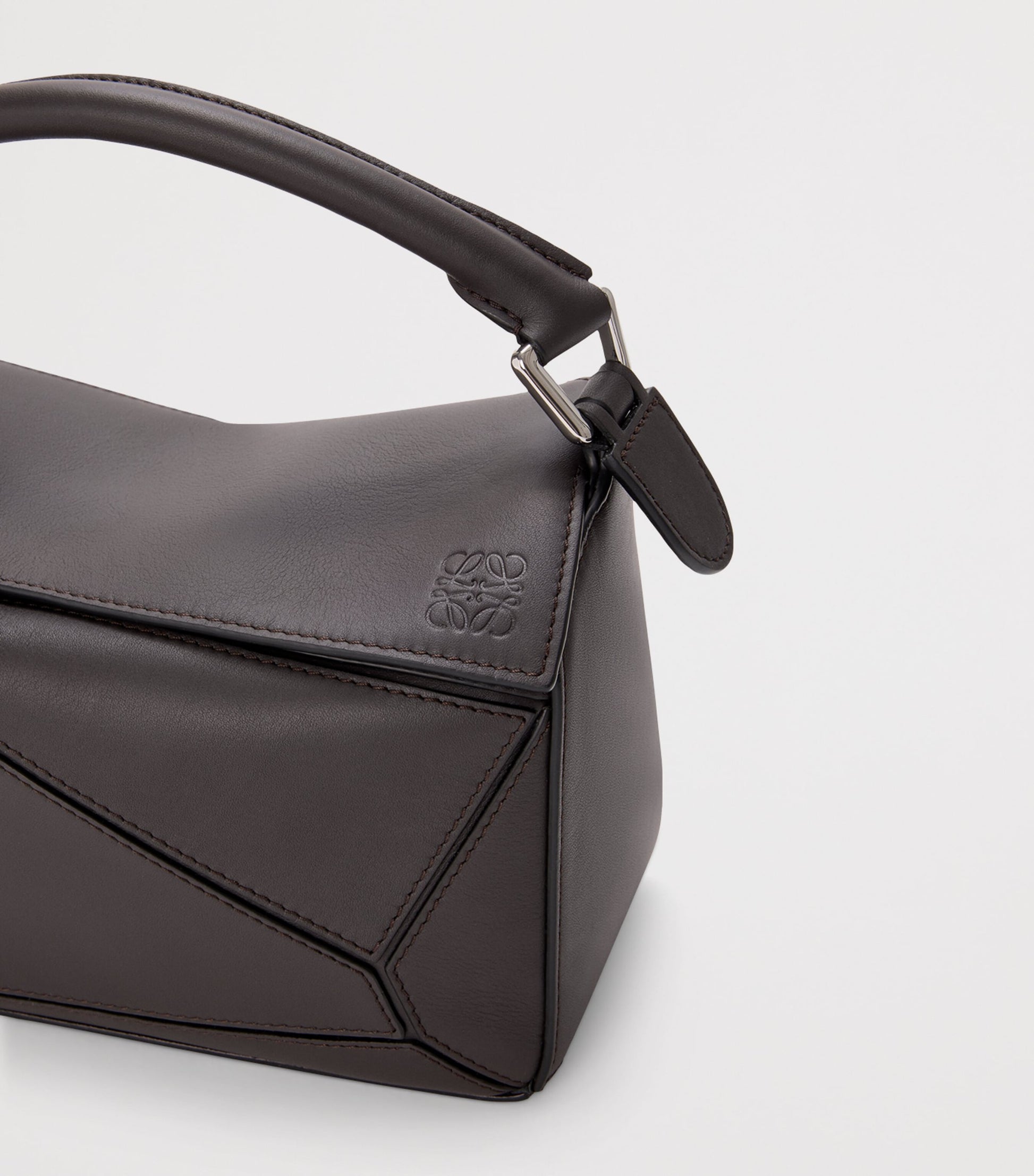 Leather Futurist Cat Puzzle Top-Handle Bag