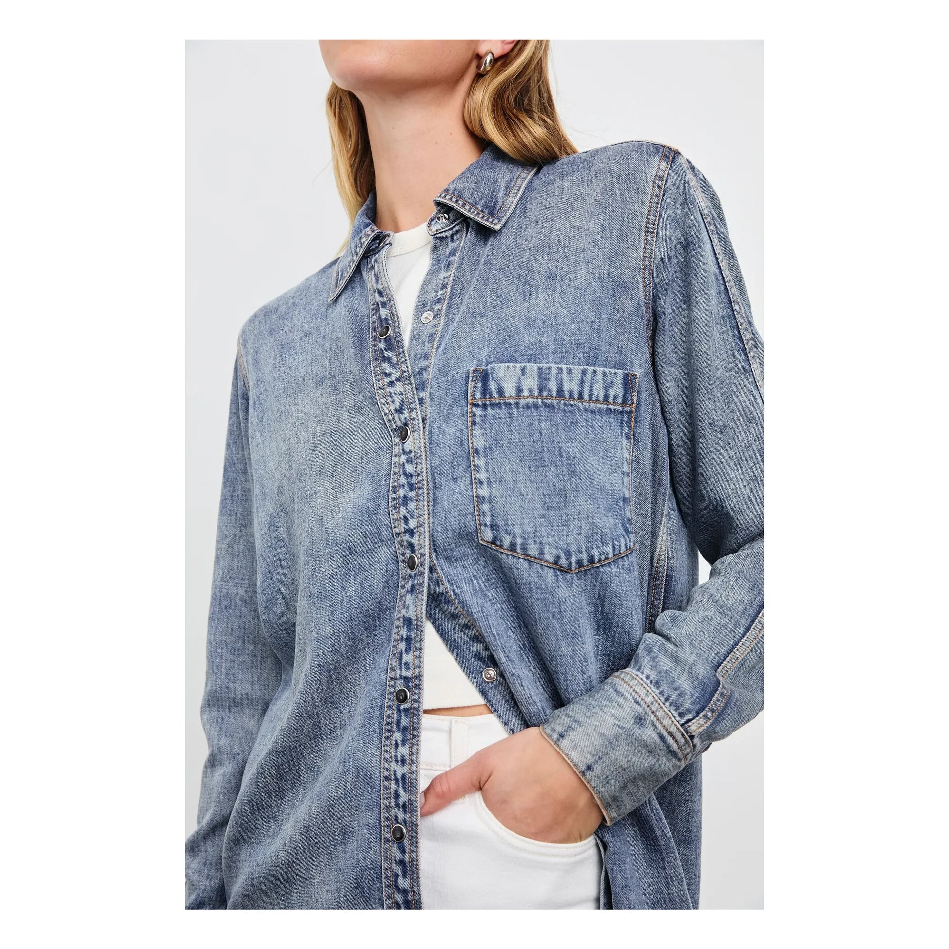 Rails - Atticus shirt | Mid Blue