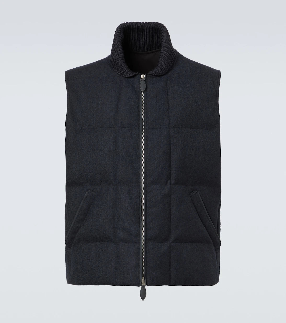 Berluti - Leather-trimmed quilted wool-blend vest