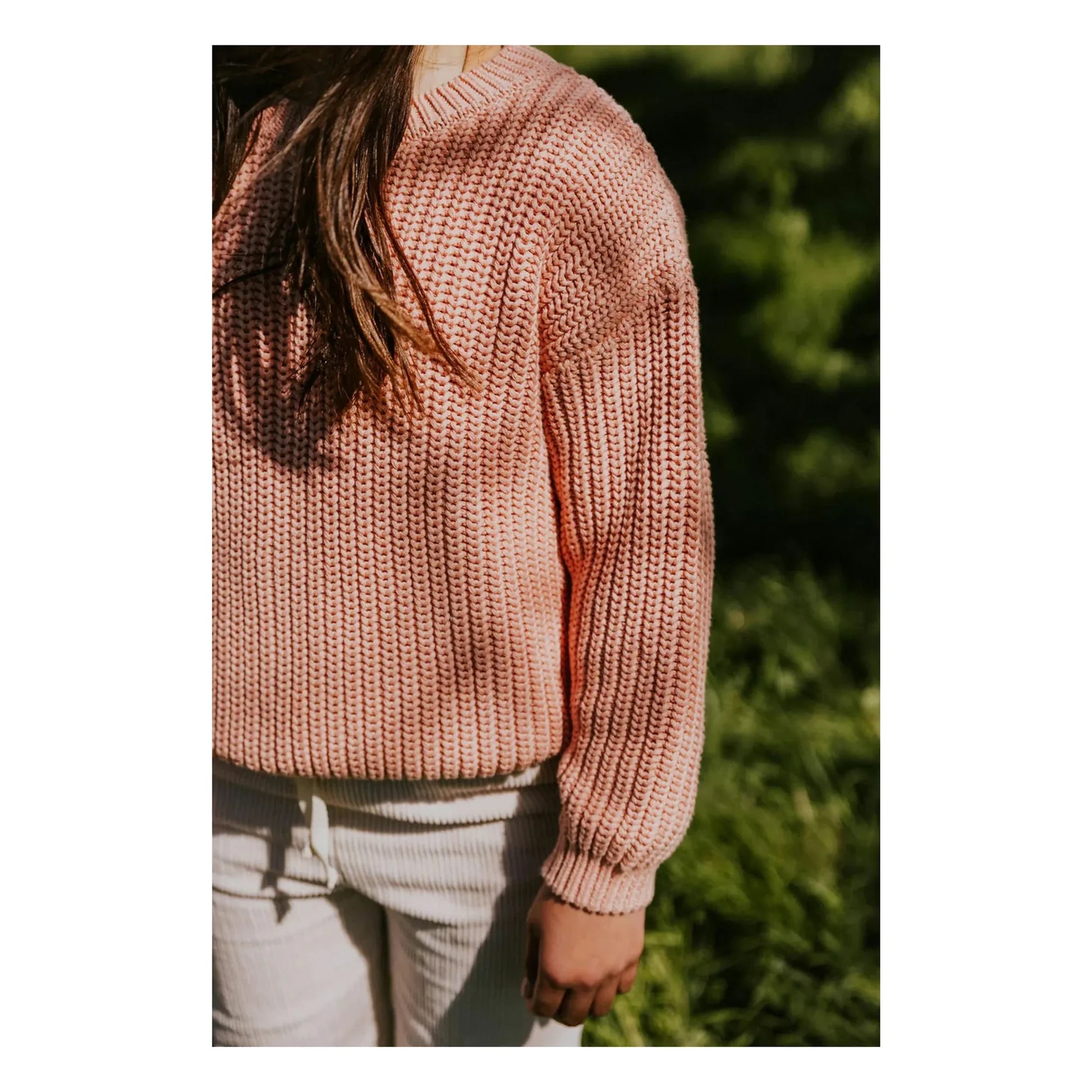 Yuki - Organic Cotton Chunky Sweater | Peach