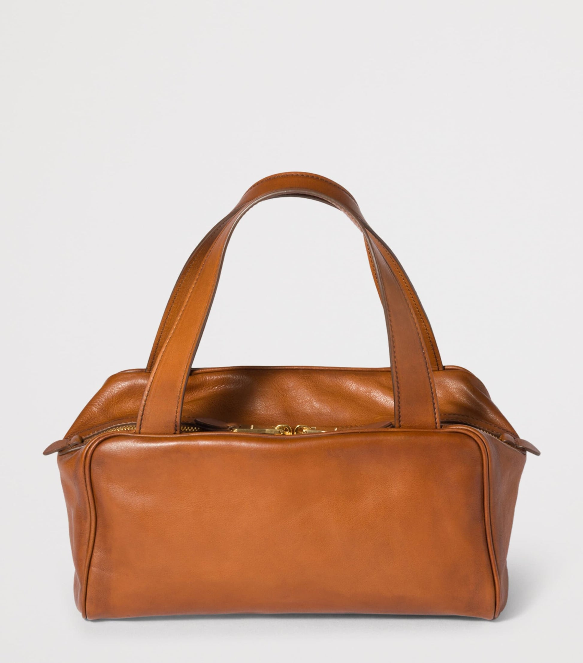 Brown Leather Top-Handle Bag