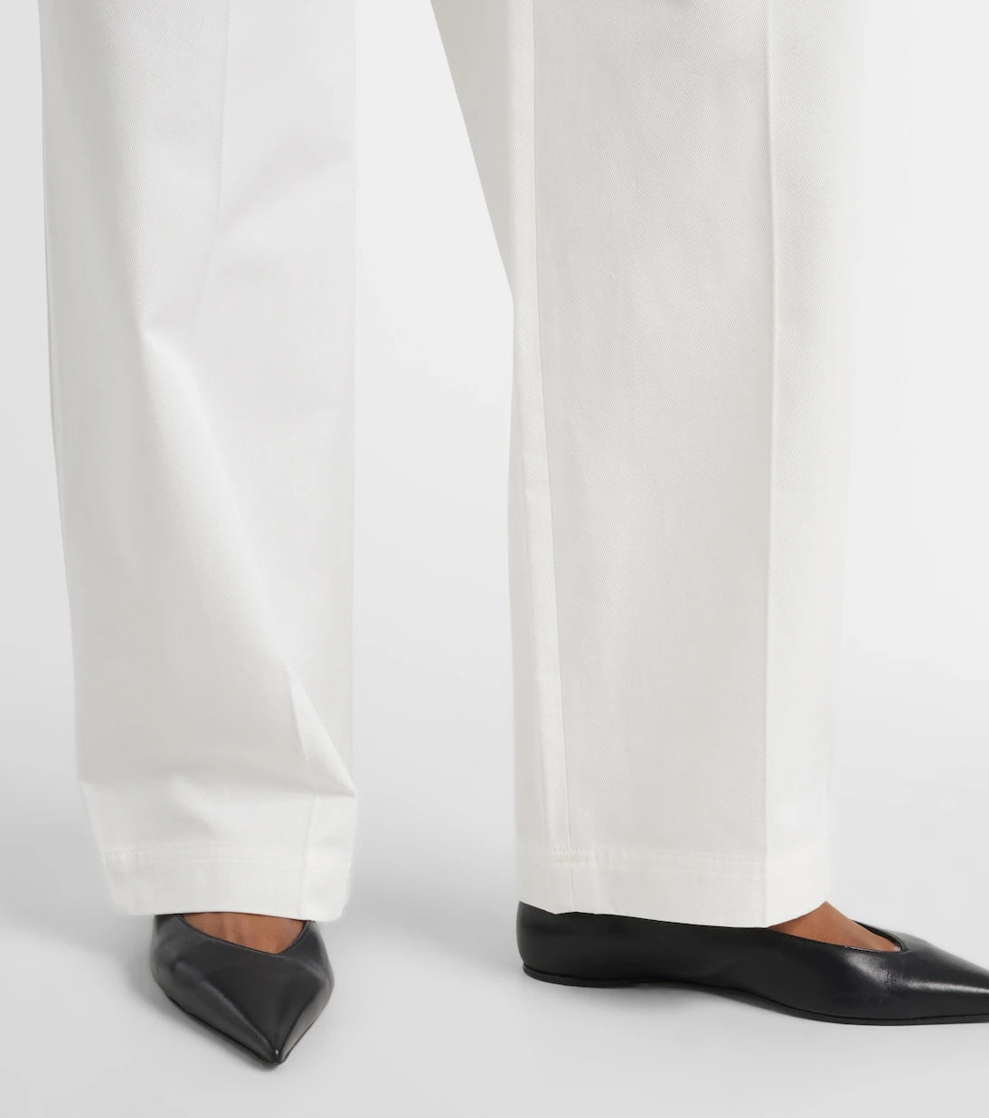 Toteme - High-rise cotton twill wide-leg pants