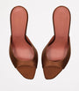 Brown Satin Alexa Heeled Mules 95