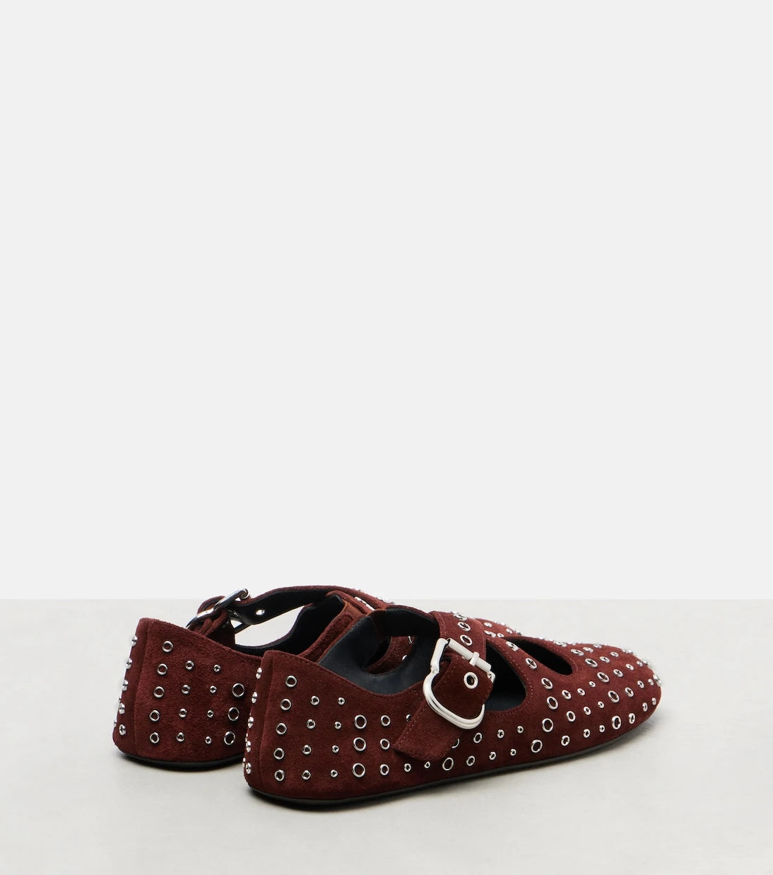 Alaïa - Embellished suede ballet flats