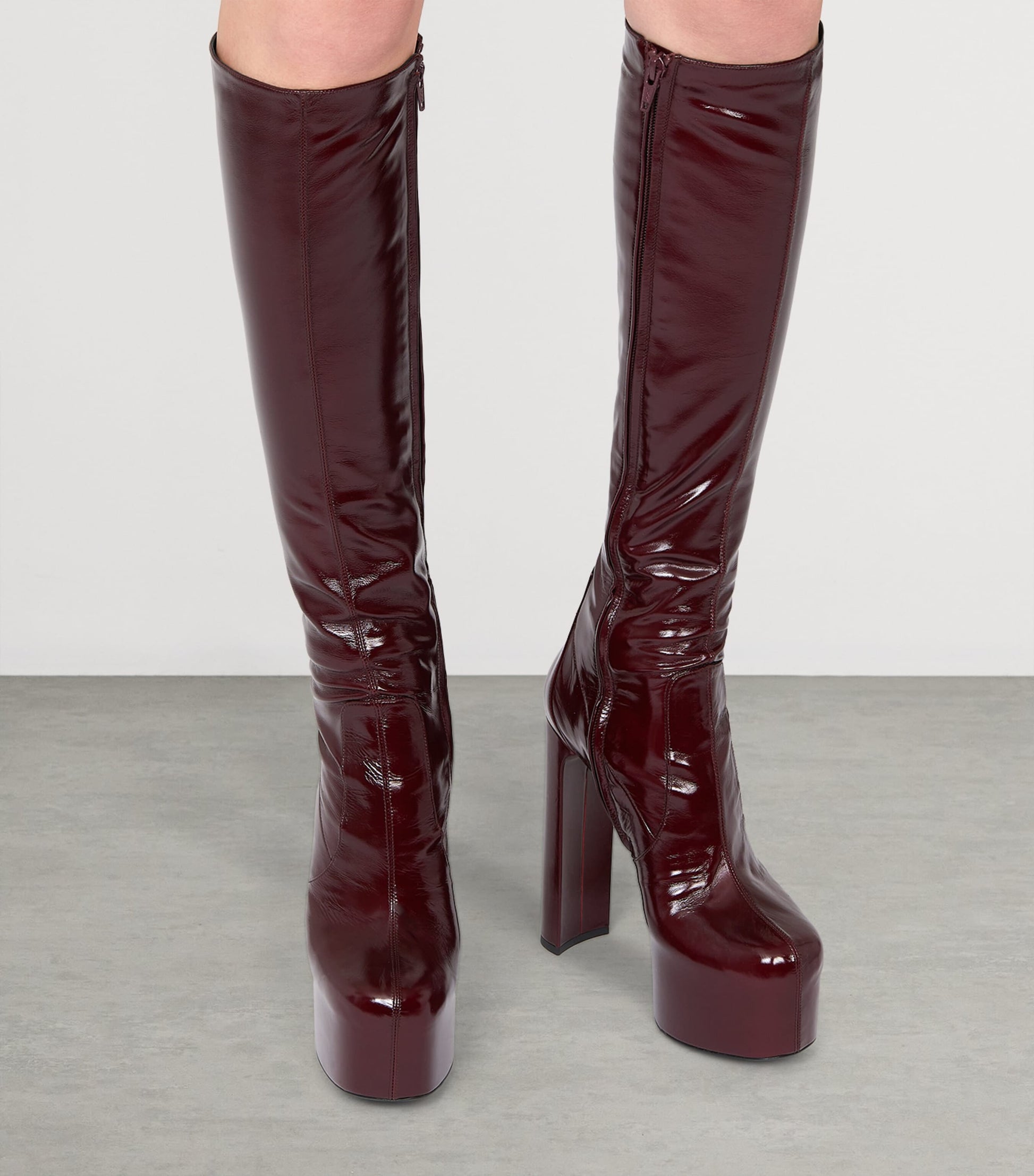 Saint Laurent Pink Leather Billy Knee-High Boots 95