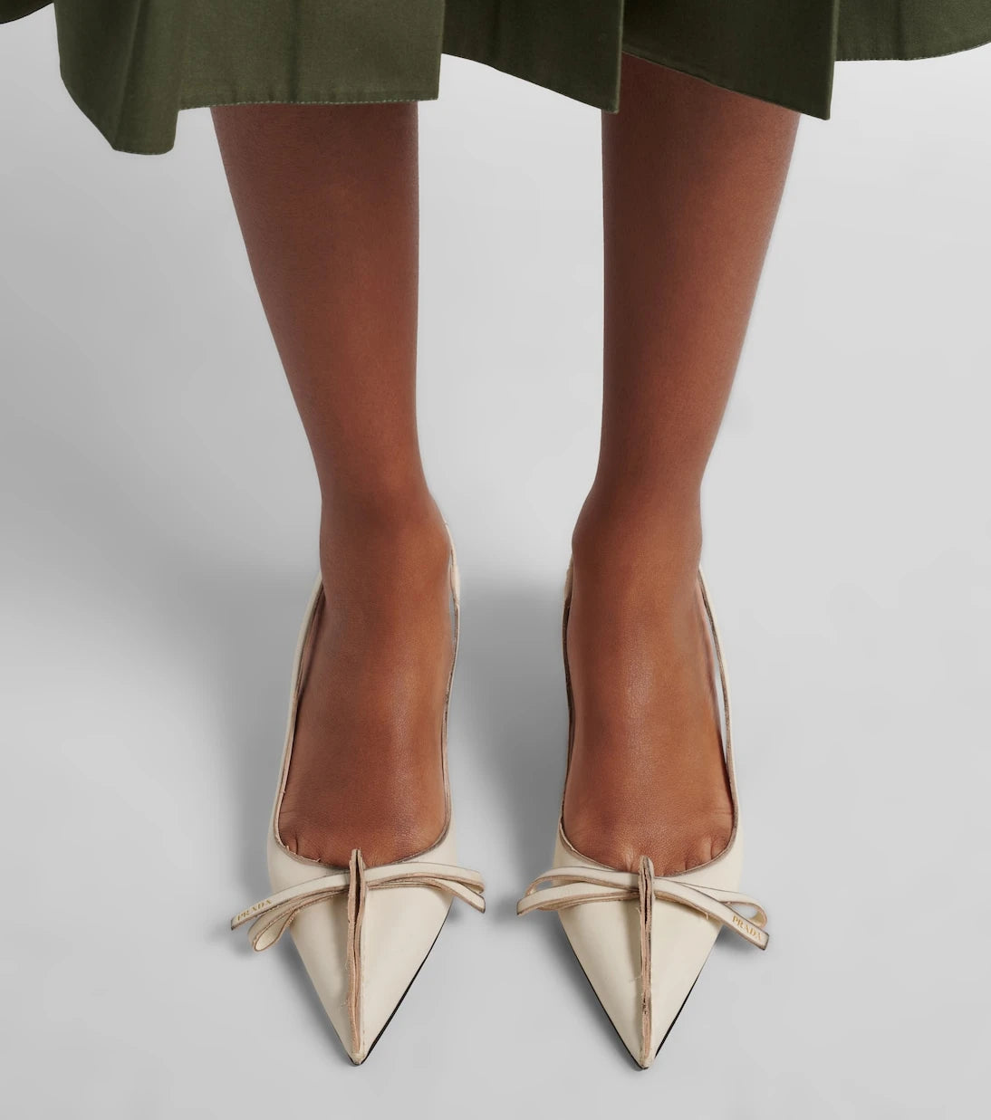 Prada - Leather slingback pumps