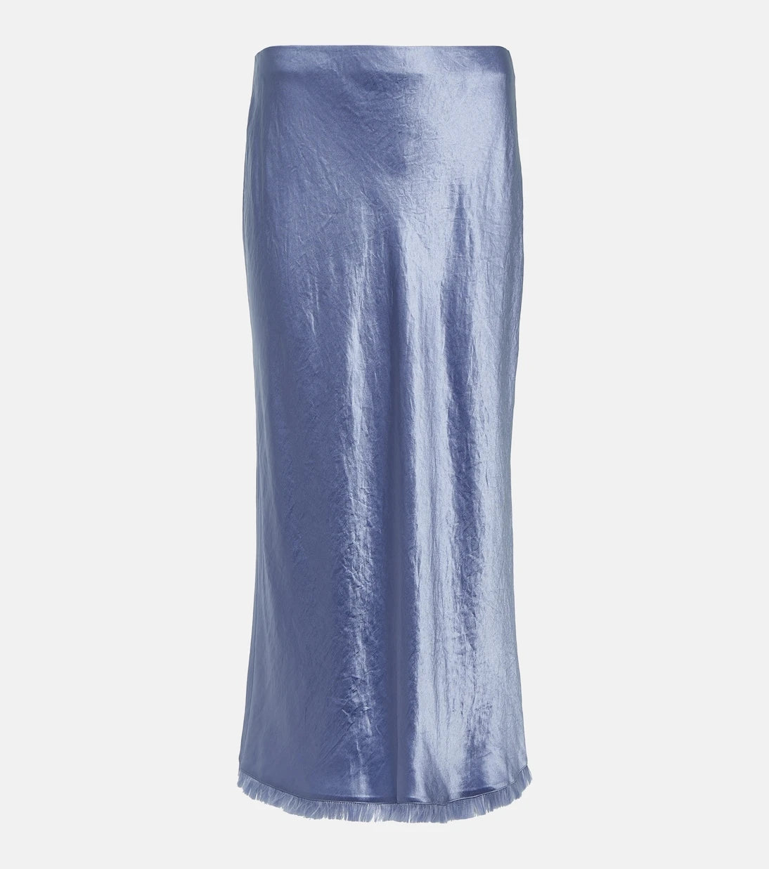 Vince - Fringed satin midi skirt
