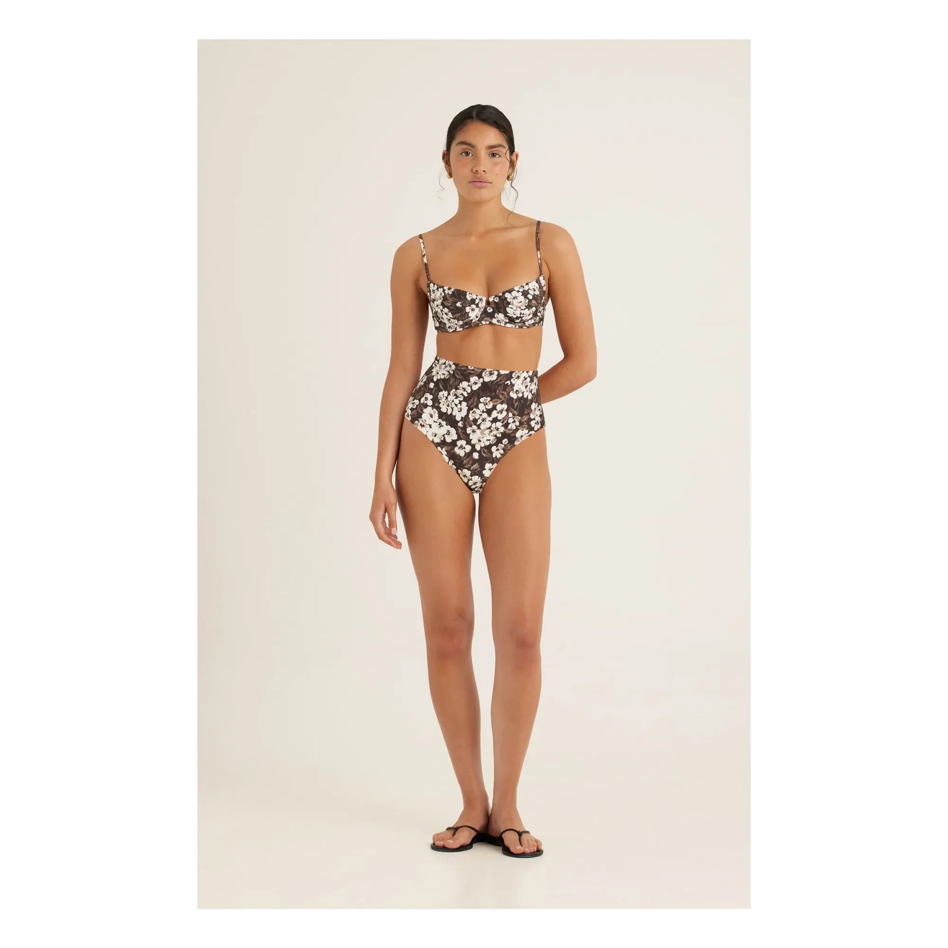 Peony - Balconnet bikini top | Brown