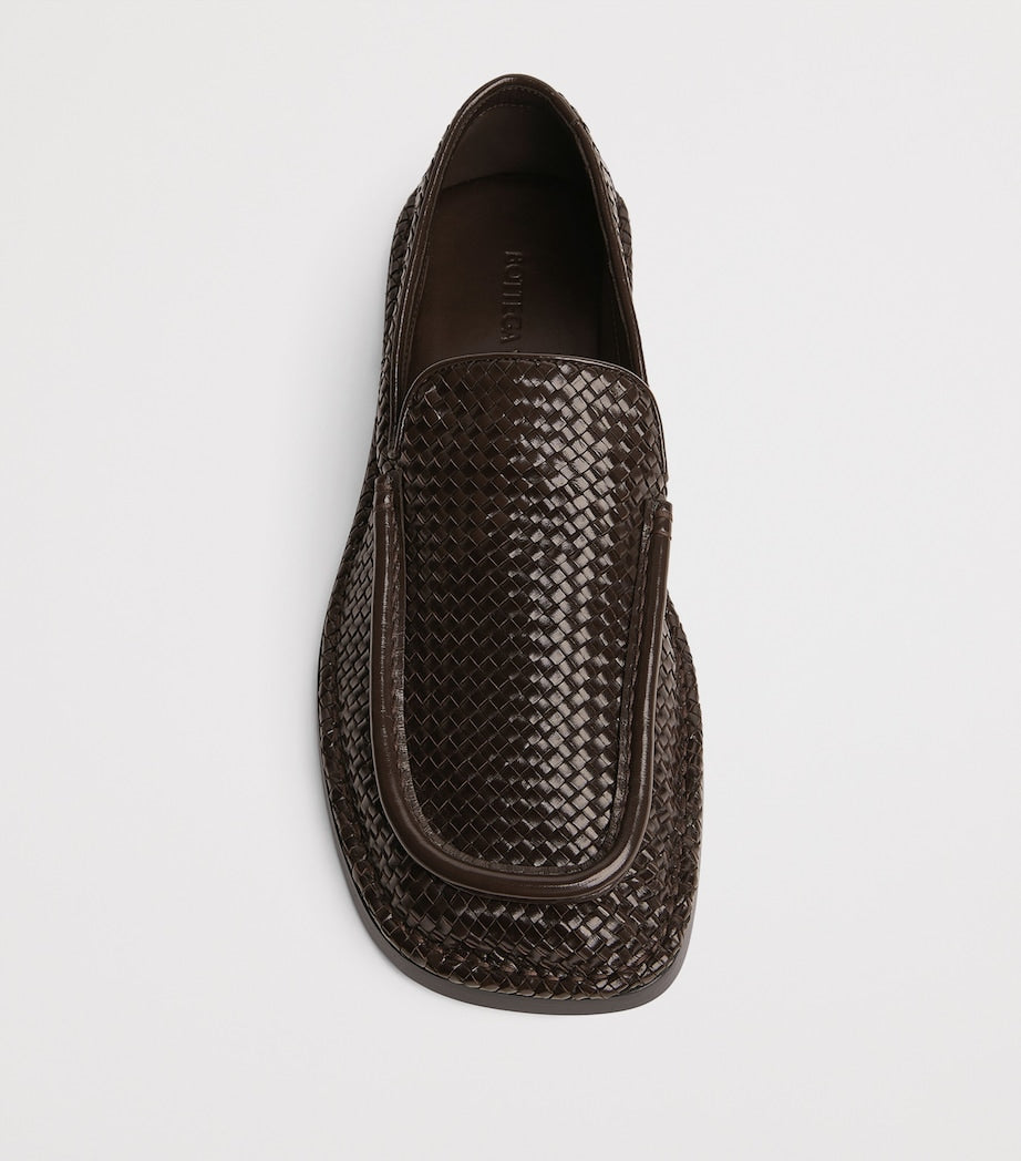 Bottega Veneta Leather Woven Daddy Loafers