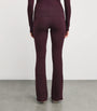 Skims Burgundy Cotton-Blend Jersey Foldover Trousers