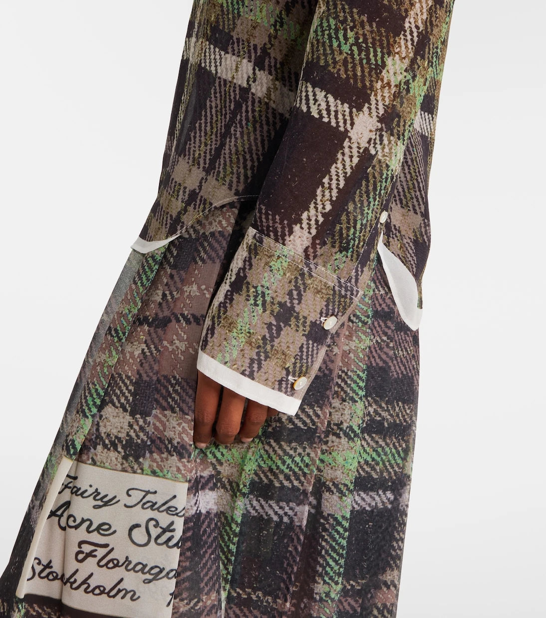 Acne Studios - Trompe l'oeil bağcıklı ipek bluz