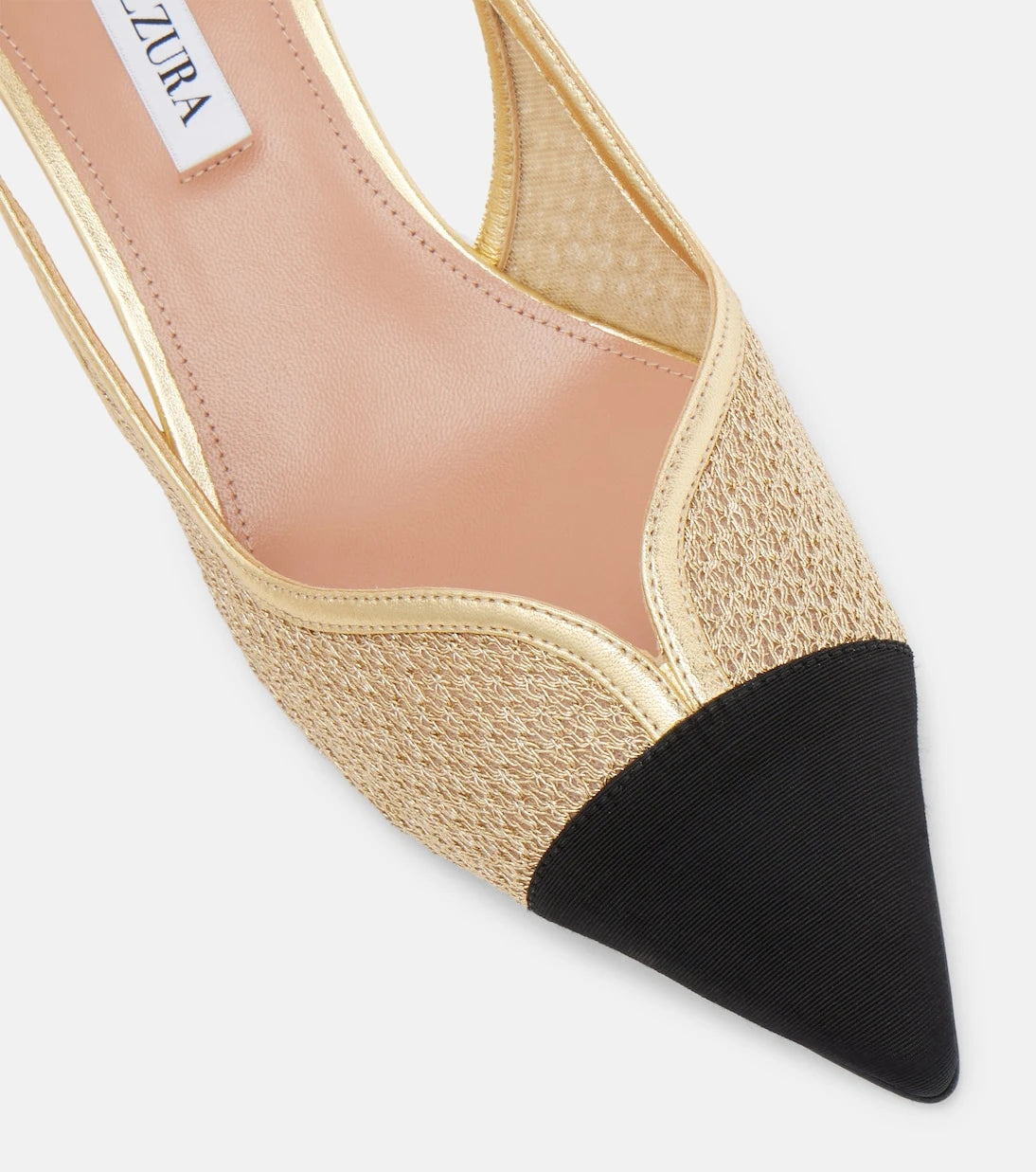 Aquazzura - Gia 50 mesh slingback pumps