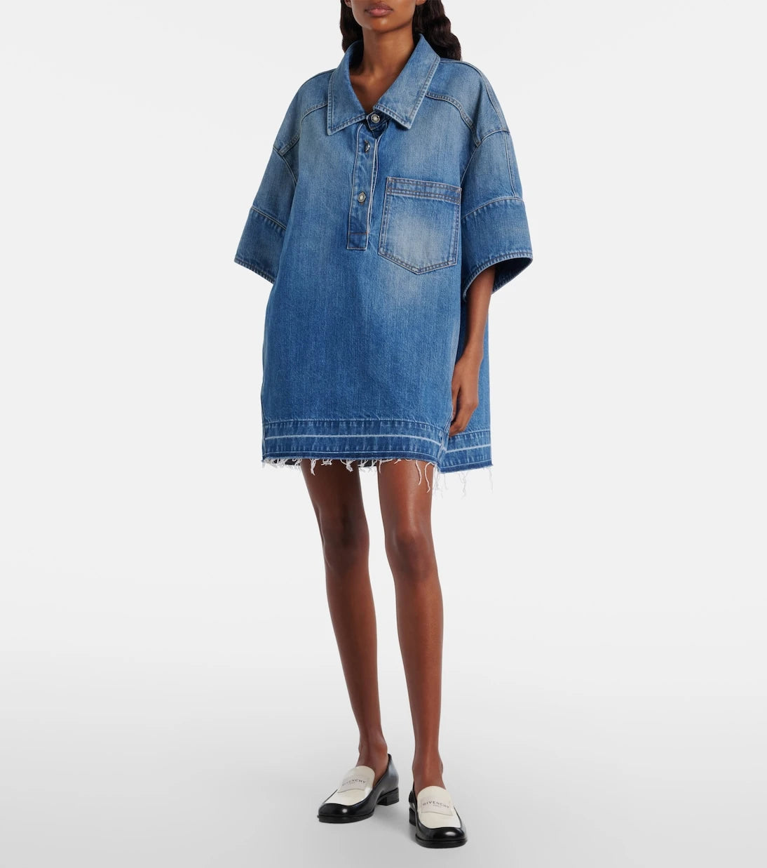 Givenchy - Oversized polo denim minidress