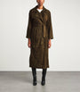 NOUR HAMMOUR Green Suede Althea Coat