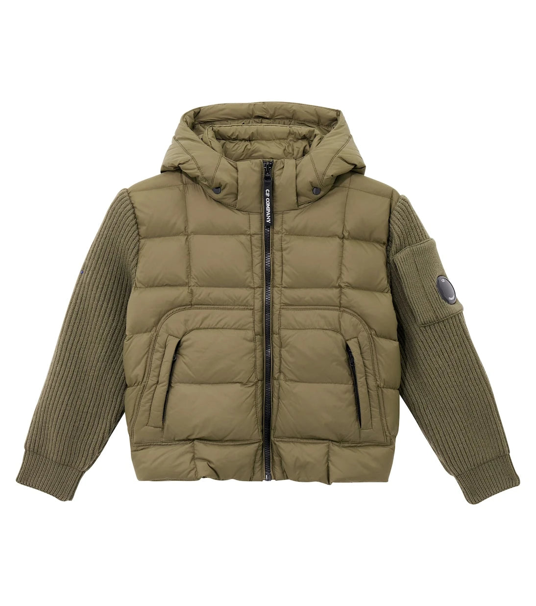 C.P. Company Kids - Lens ribbed-knit down jacket