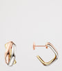 Cartier White, Rose and Yellow Gold Trinity Box Earrings
