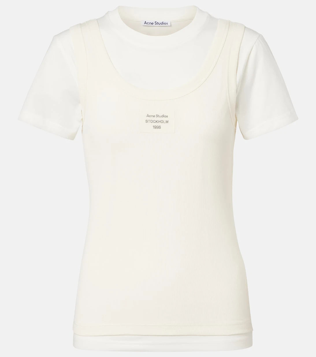 Acne Studios - Layered logo cotton-blend T-shirt
